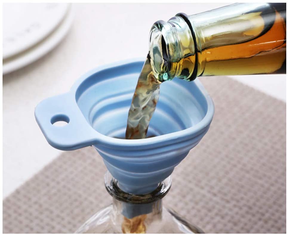 0828 Flexible Silicone Foldable Kitchen Funnel for Liquid/Powder Transfer Hopper Food (Small) - SkyShopy 0828 Flexible Silicone Foldable Kitchen Funnel for Liquid/Powder Transfer Hopper Food (Small) - SkyShopy